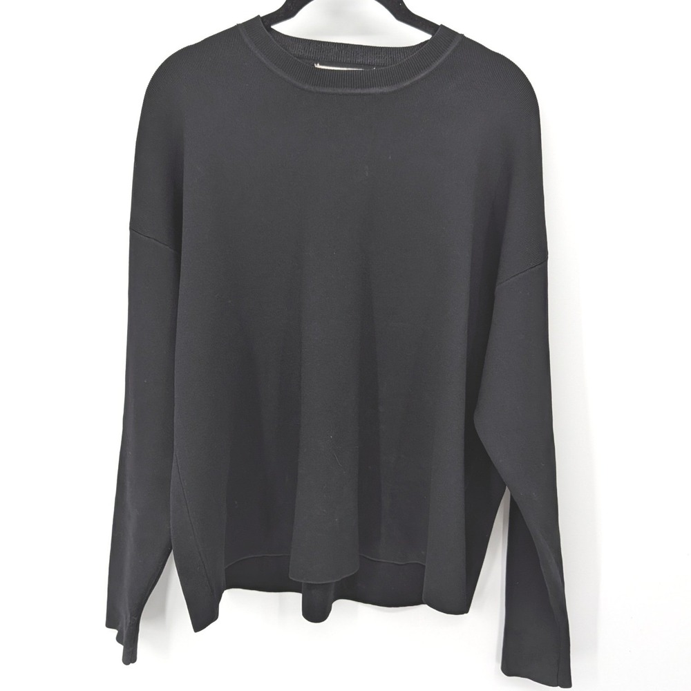 MM LaFleur Sweater Women XS/S Black Oversized Crewneck Long Sleeve Knit Neutral
